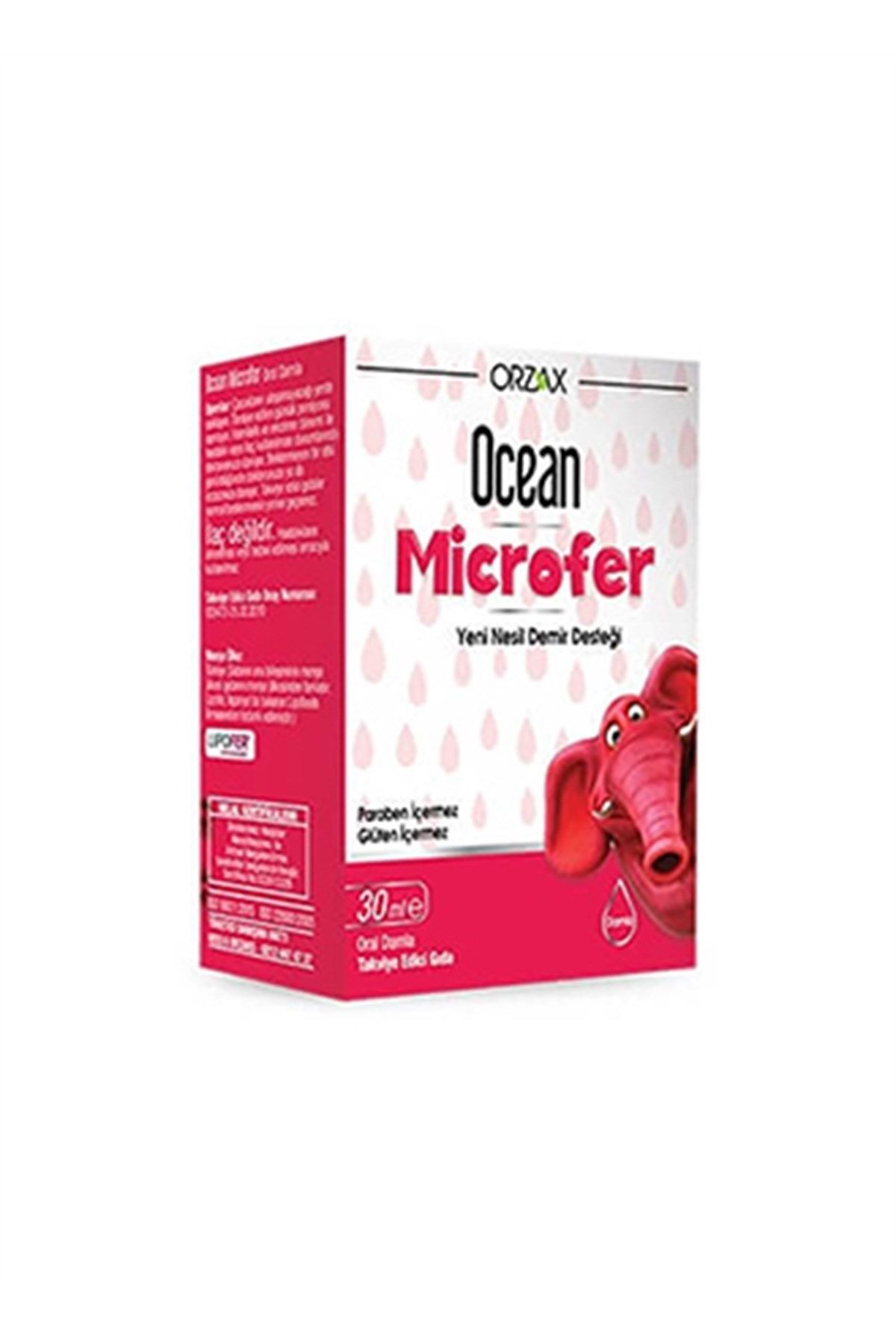 Orzax Ocean Microfer Damla 30 ml Demir Desteği 4-10 yaş grubu çocuklar için günde 1 ml'dir...