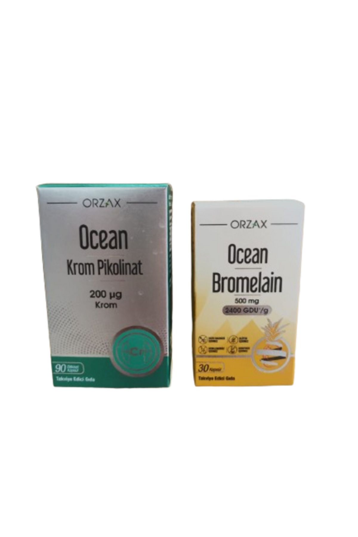 Krom Pikolinat 90 Kapsül+Ocean Bromelain 30 Kapsül ikili paket