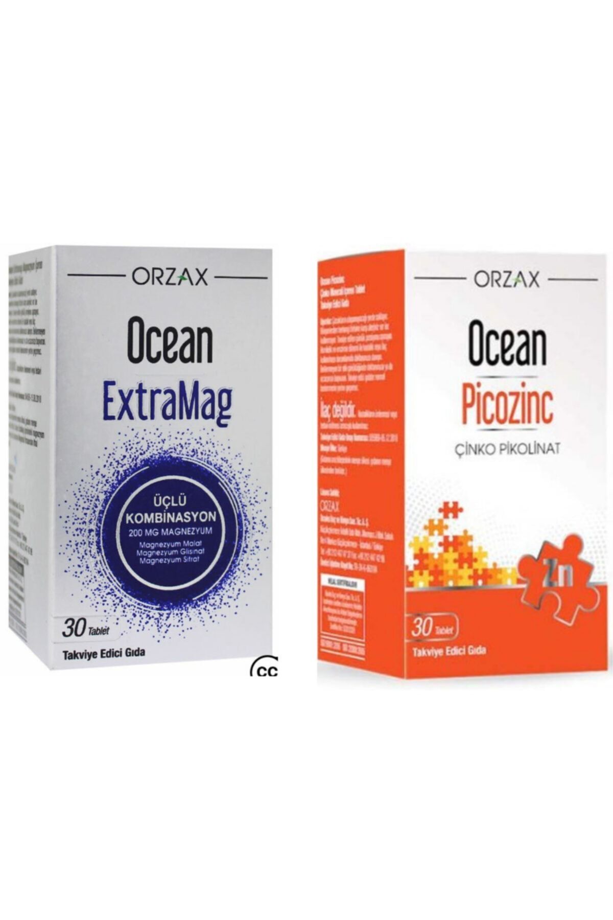 Ocean Extramag Üçlü Kombinasyon 30 Tablet ve Ocean Picozinc Çinko Pikolinat 30 Kapsül