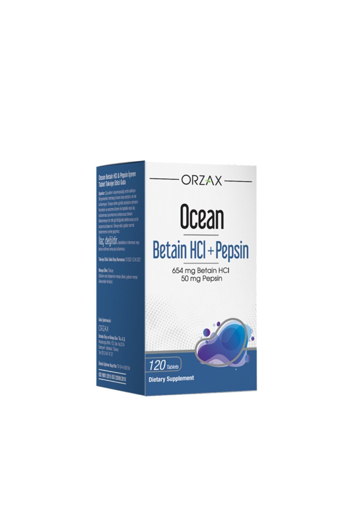 Betain Hcı+ Pepsin Takviye Edici Gıda 120tablet