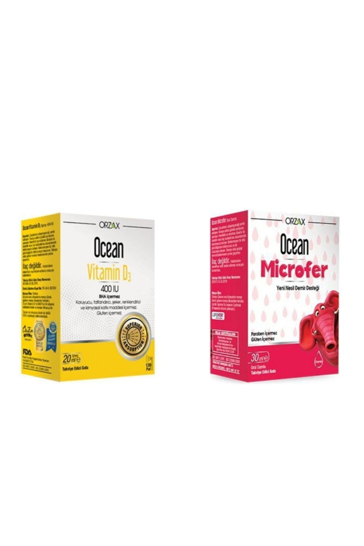 Orzax Vitamin D3 400 Sprey Ve Microfer 30 ml Damla