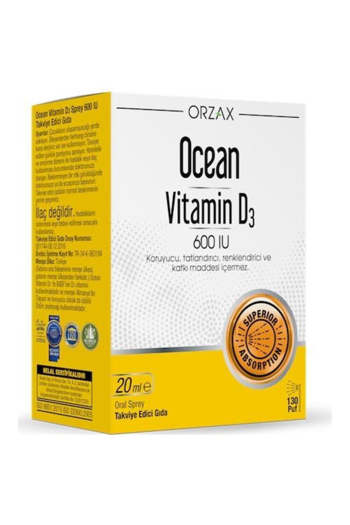 Orzax Vitamin D3 600ıu 20ml Sprey