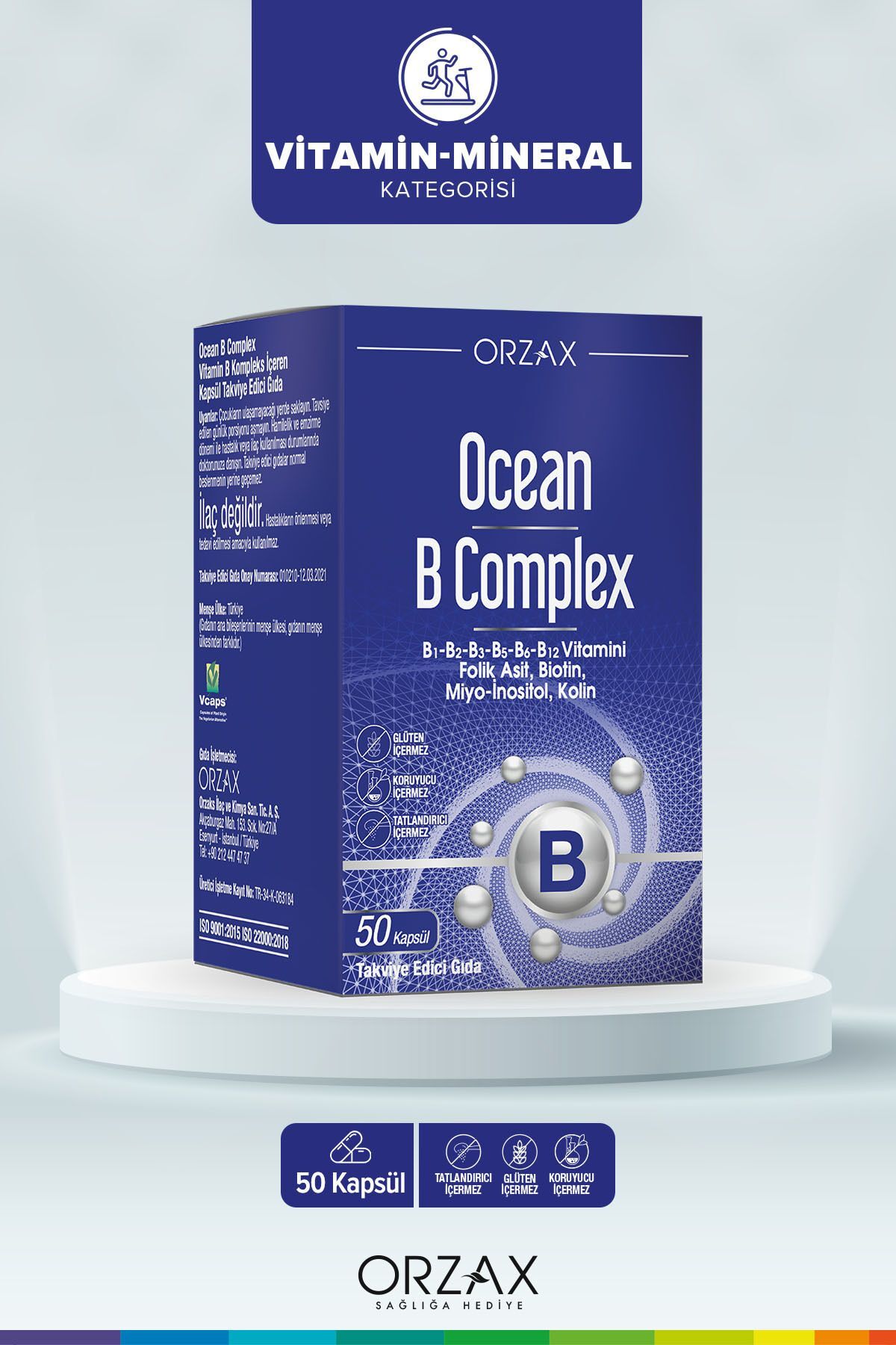 Orzax Ocean B Complex Takviye Edici Gıda 50 Kapsül