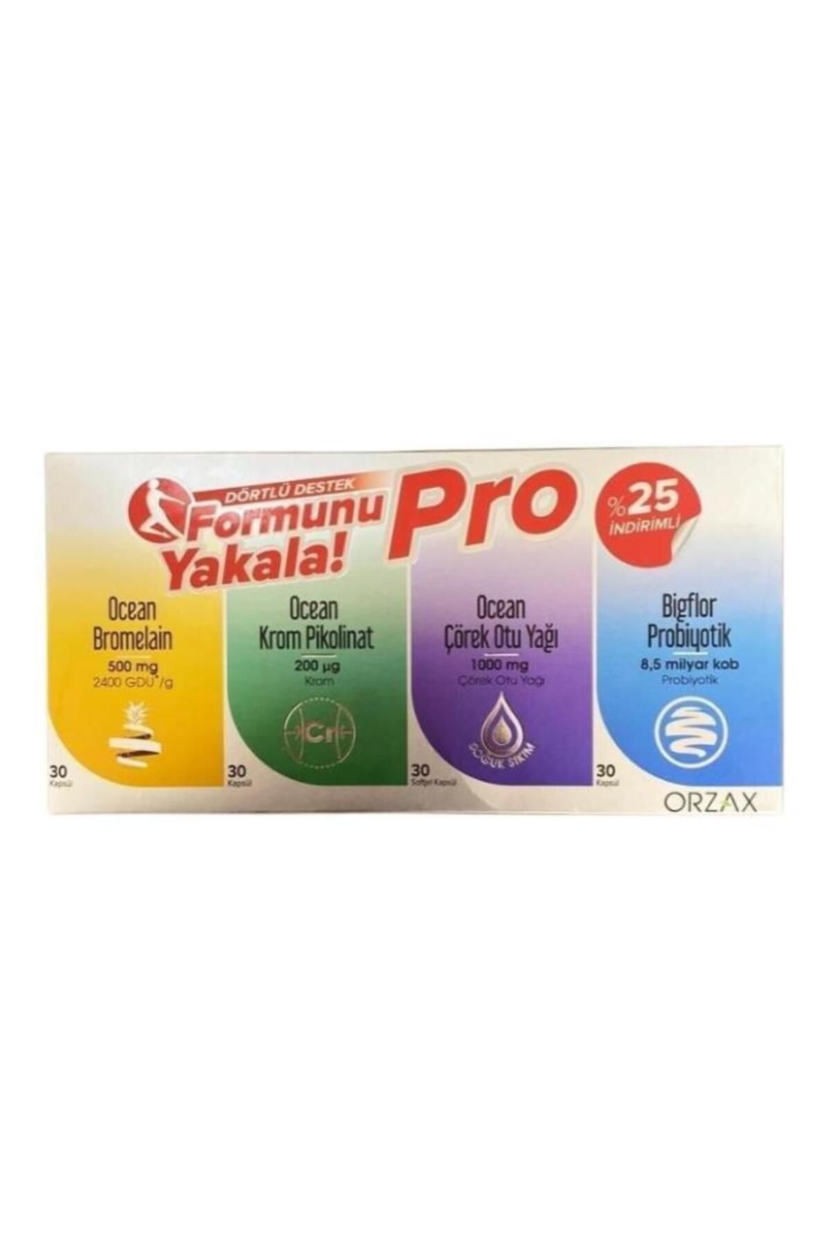Formunu Yakala Pro Dörtlü Destek Seti ( Ocean Bromelain , Ocean Krom Pikolinat, Ocean Çö