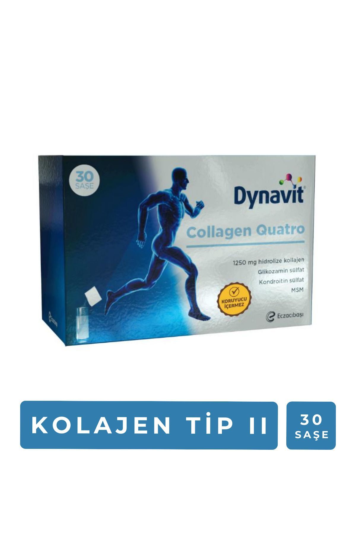 Collagen Quatro 30 Saşe - Hidrolize Peptit Tip 2 Tavuk Kolajeni, MSM, Glukozamin Sülfati