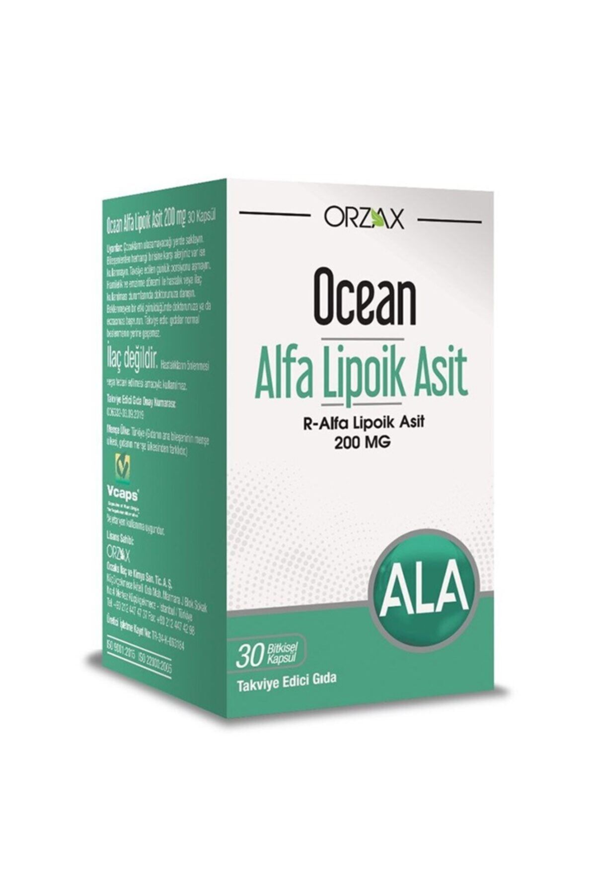 Orzax Alfa Lipoik Asit 200 Mg 30 Kapsül