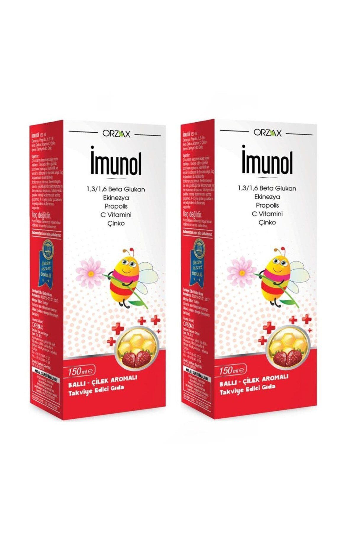 Imunol Ballı Çilek Aromalı Şurup 150 ml 2'li Paket